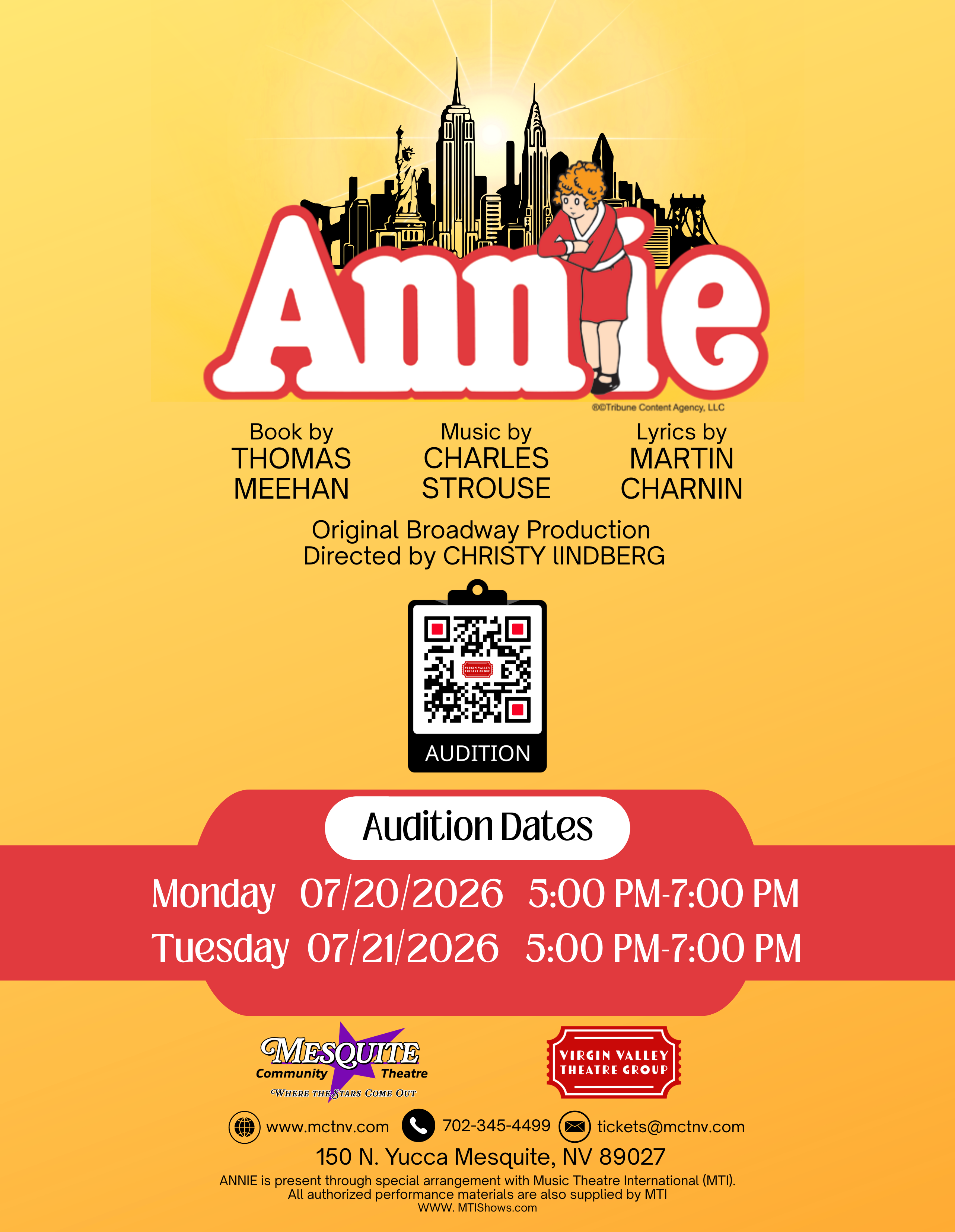 Annie audition poster