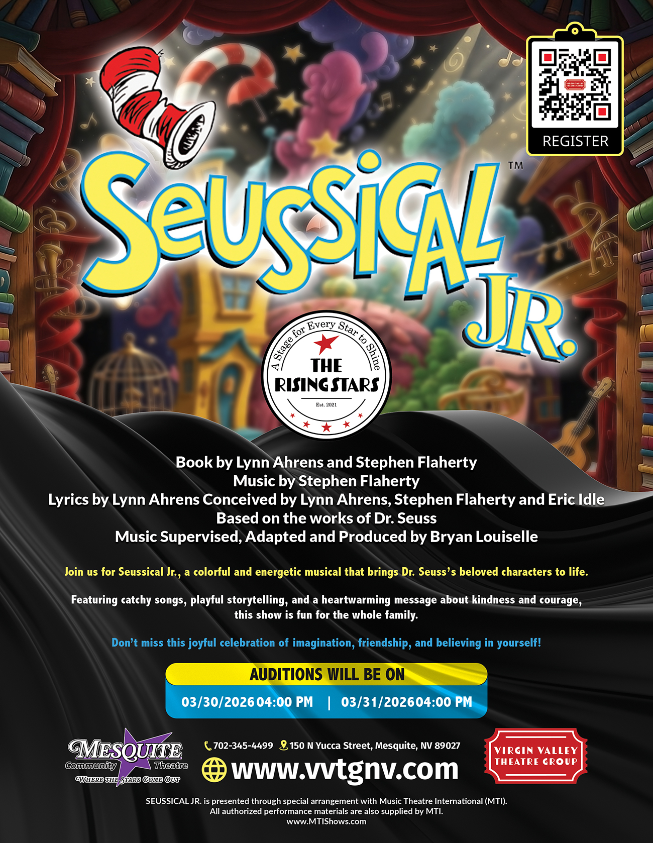 Seussical Jr. audition graphic